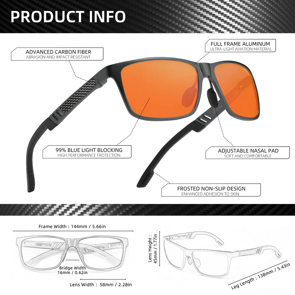 KINGSEVEN Blue Light Blocking Glasses Men/Women High Quality Aluminum Computer Anti-Blue Ray Reading Transparent Lens Eyeglasses