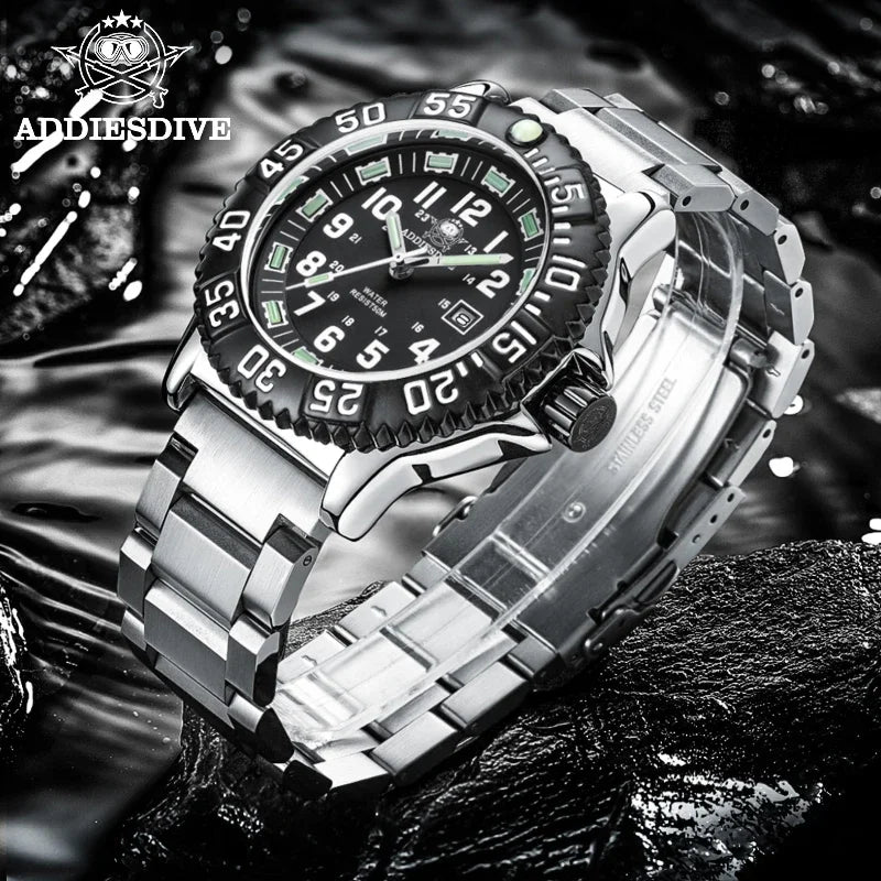 ADDIESDIVE MY-050S Sport Quartz Watch | Luminous | 50M Water Resistant | Nylon & Steel Strap
