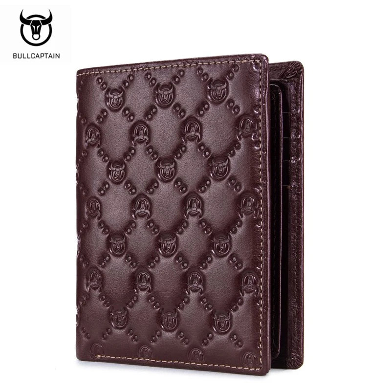 Men's Full-Grain Cowhide Leather Wallet | Vertical Bifold | RFID
