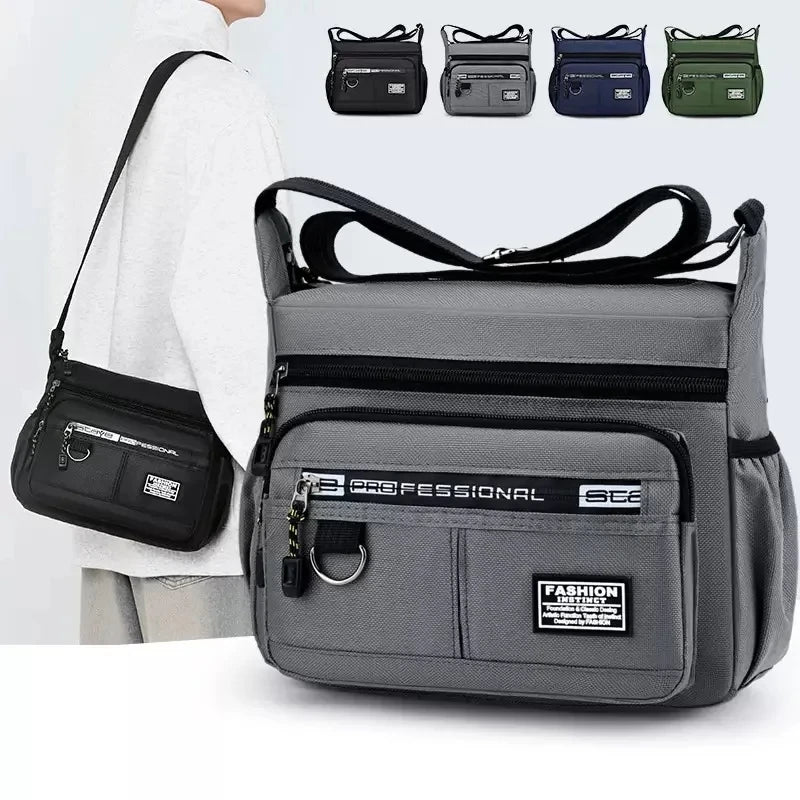 Men's Polyester Crossbody Messenger Bag – Compact Sling Pack for Work & Outdoors