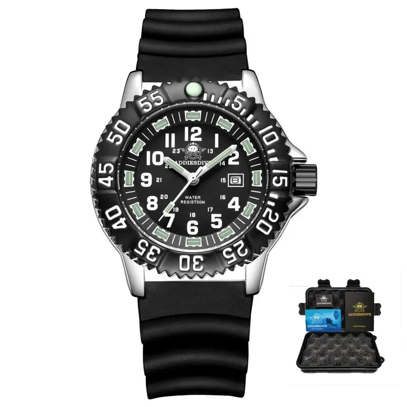 ADDIESDIVE MY-050S Sport Quartz Watch | Luminous | 50M Water Resistant | Nylon & Steel Strap