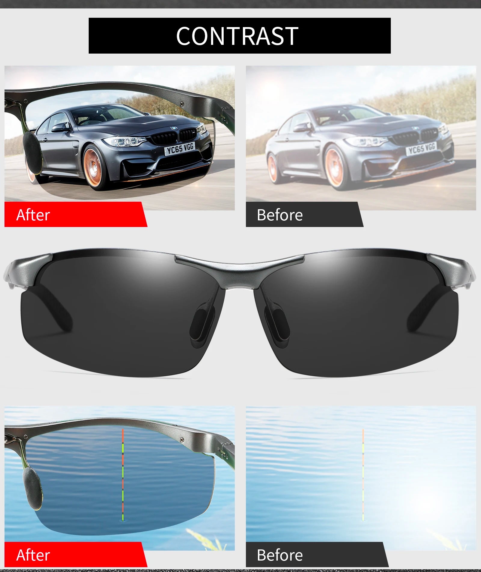 VEITHDIA Rimless Sunglasses | Aluminium Frame | Polarized UV400