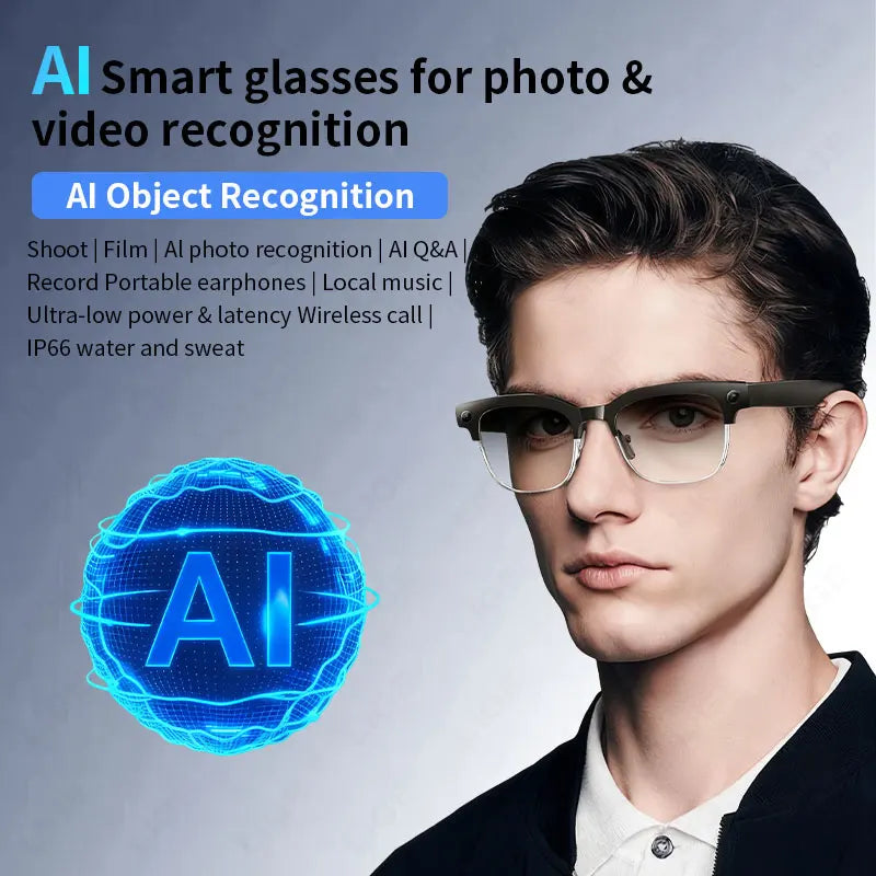 LIGE AI Smart Glasses Pro – 8MP, 4GB, Dual-Band Wi-Fi, IP66, Photochromic Option