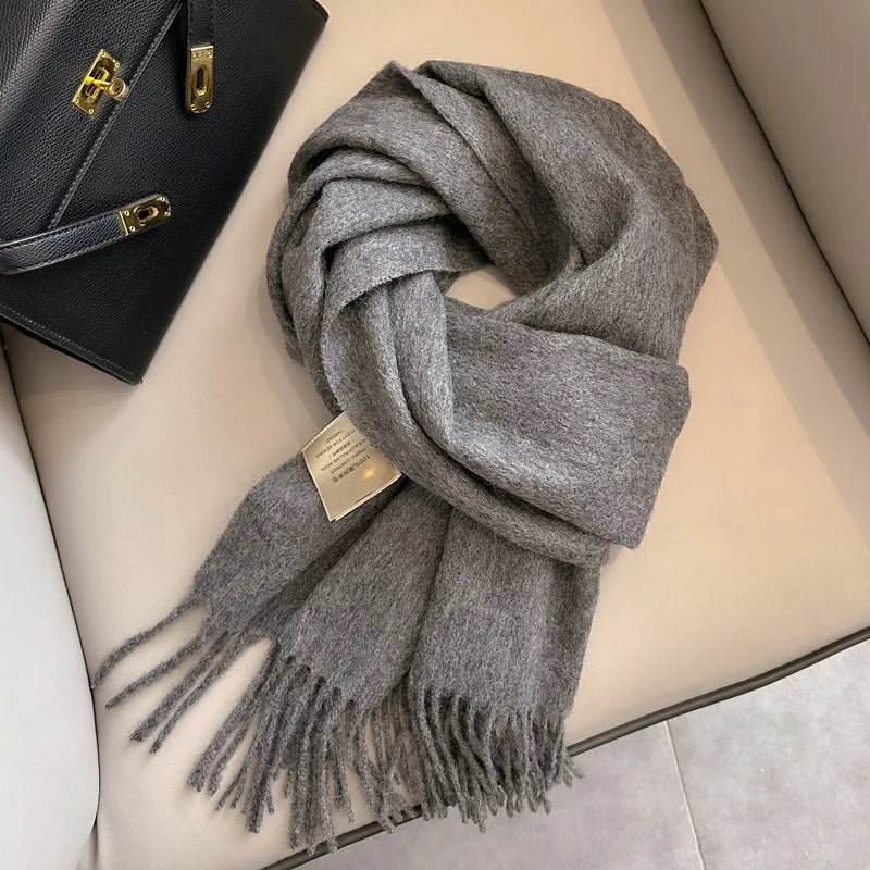 Unisex Wool Narrow Scarf
