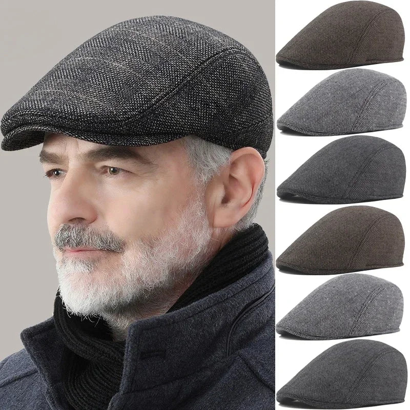 Unisex Stretch Beret – Classic Artist Painter Flat Cap for Autumn & Winter
