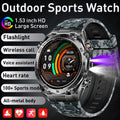 LIGE Smart Watch – 1.53" Round, 1000mAh Battery, LED Flashlight, Bluetooth Calling, IP68