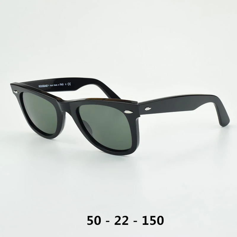 ROGBAE 214B Square Acetate Sunglasses — Glass Lens