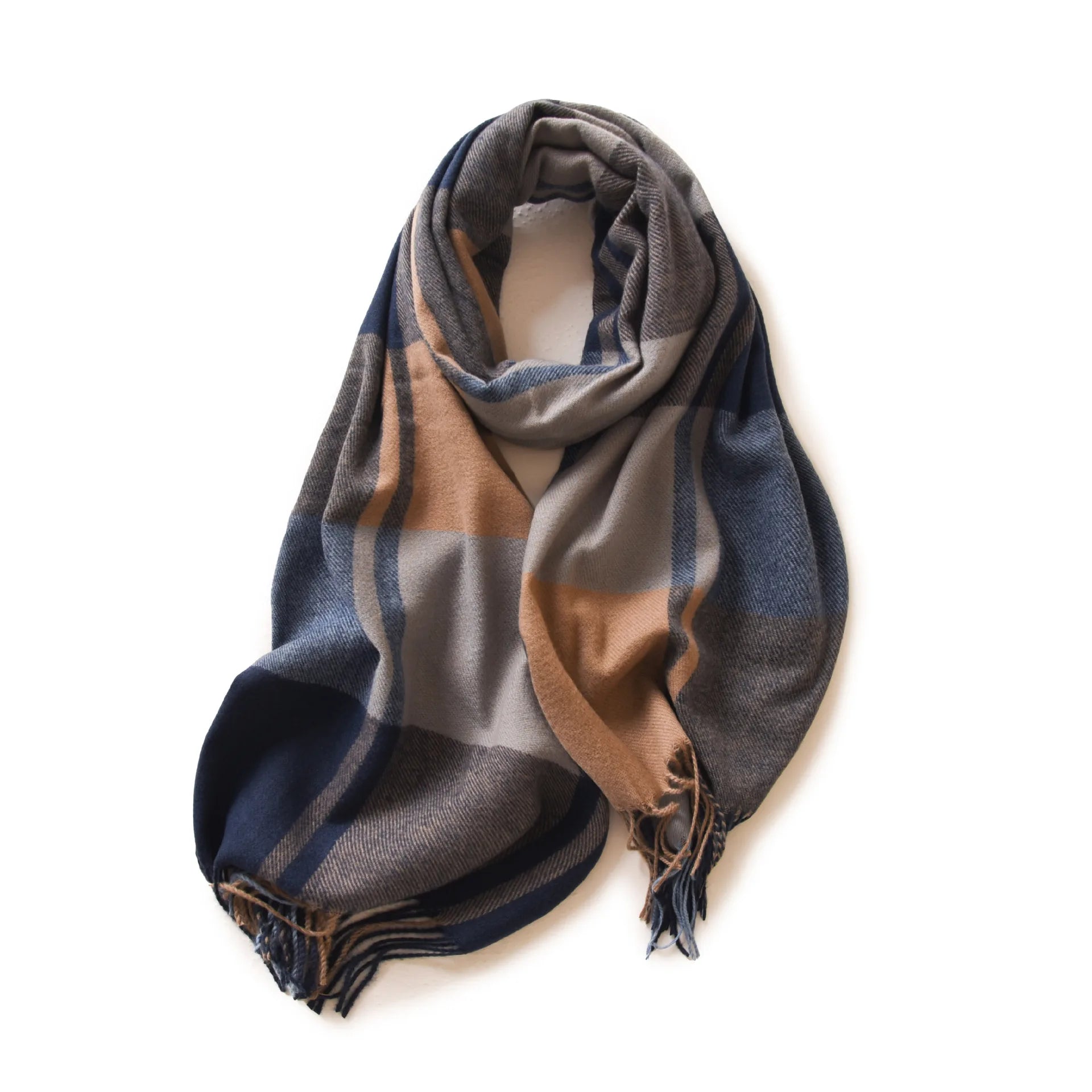 Men's Soft Winter Scarf | Warm Tassel Wrap & Shawl