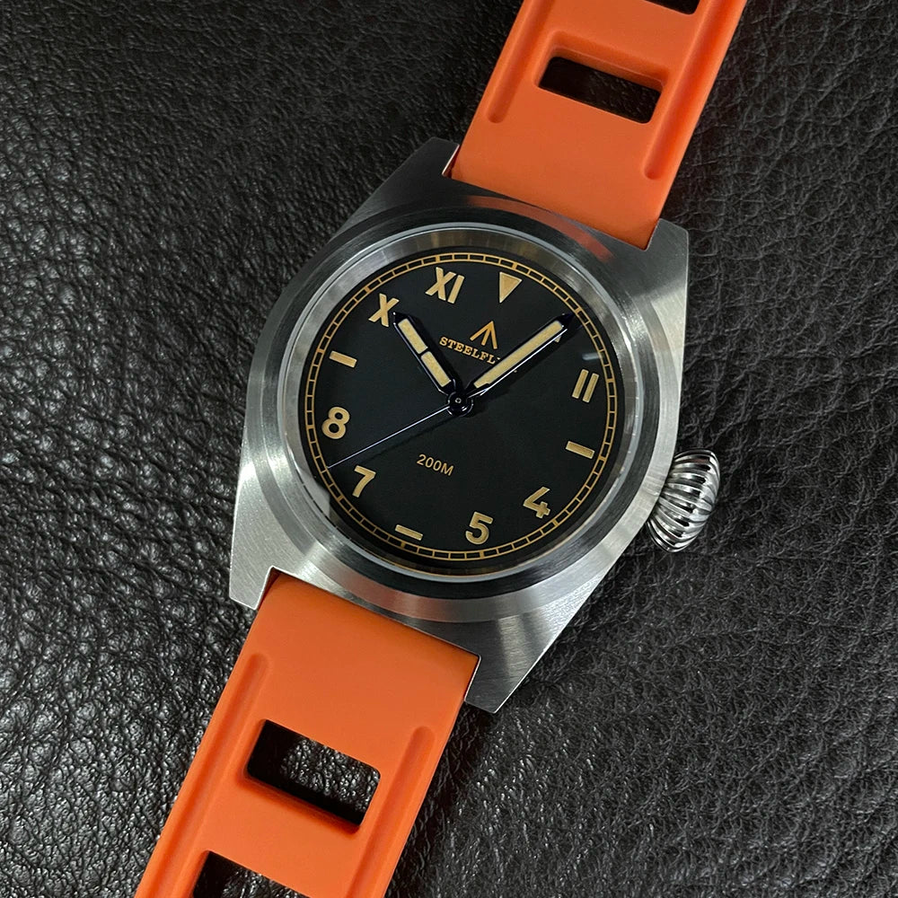 STEELDIVE Men Pilot Watch Military Sport 38mm Quartz Wristwatch 20ATM Waterproof C3 Luminous Sapphire VH31