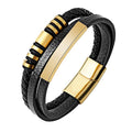 2022New MingAo Stainless Steel Beads Bracelet Fashion Men's Jewelry Classic Multilayer Leather Bracelet Homme Men Boyfriend Gift