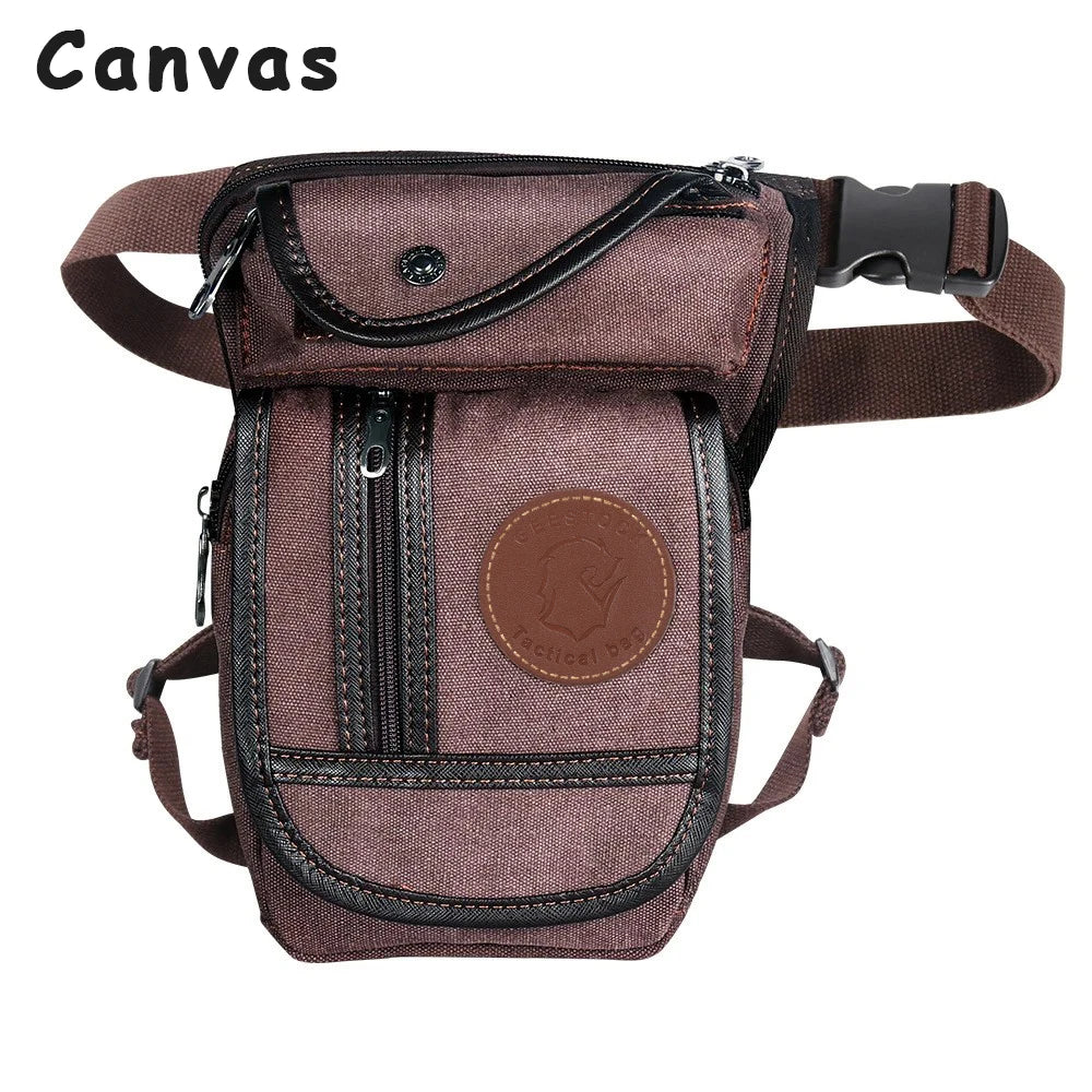 Men's Waterproof Motorcycle Drop Leg Bag – Nylon Riding Waist & Shoulder Bag