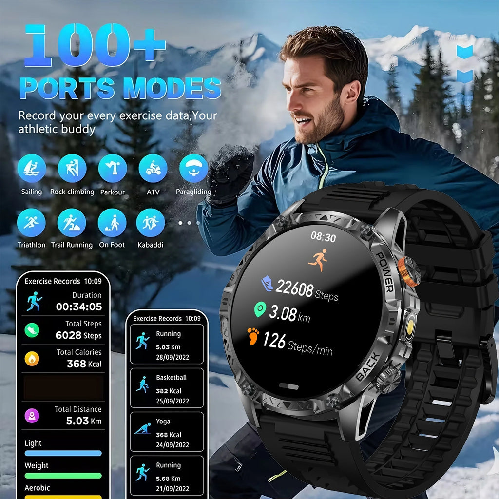DAORKOW YK16 Smartwatch | 1000mAh, IP68 Swimming, Bluetooth Calling & Alexa