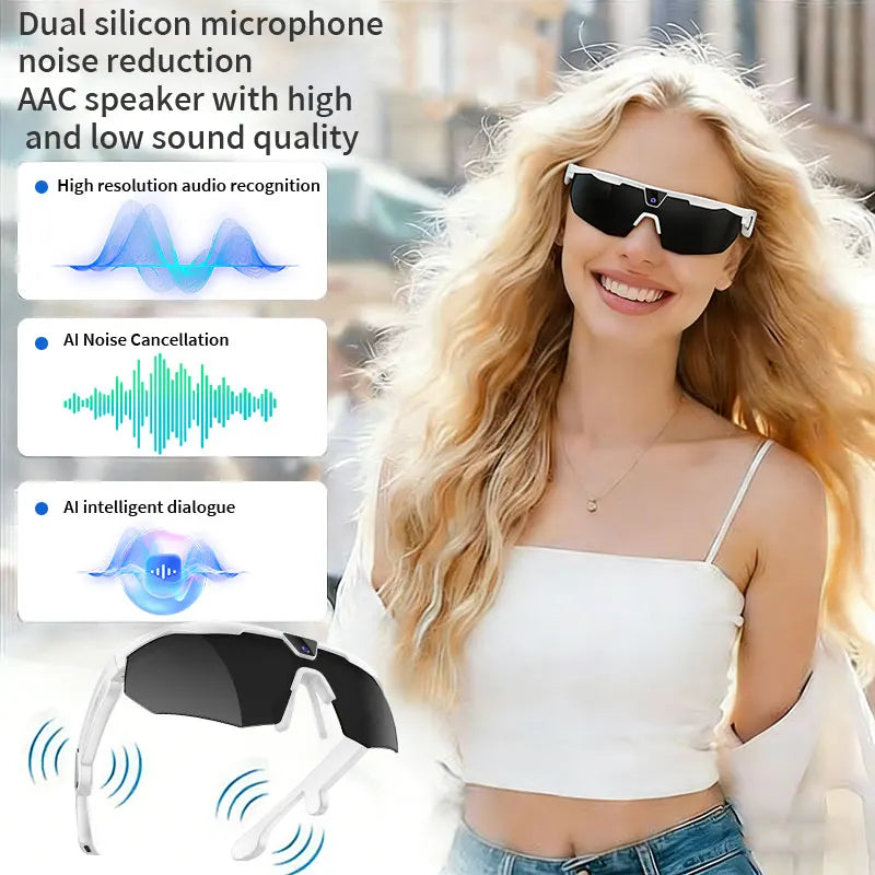 LIGE AI Sports Glasses – Sony 8MP Camera, 35g, 12-Hour Music, 3D Sound, ChatGPT, IP66