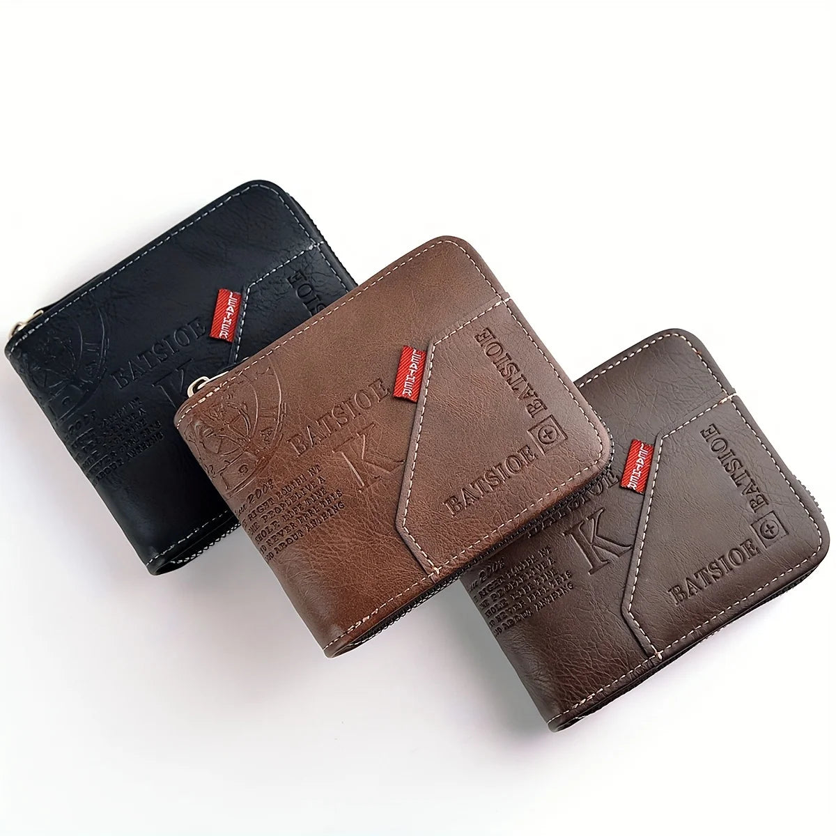 Wax Oil PU Zip-Around Wallet