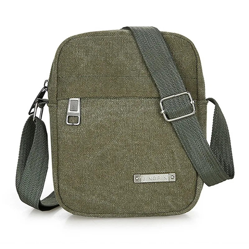 Men's Canvas Mini Crossbody Bag – Casual Shoulder & Messenger Bag