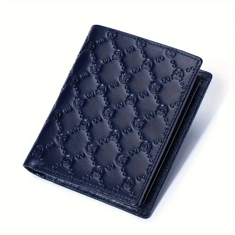 Men's Full-Grain Cowhide Leather Wallet | Vertical Bifold | RFID