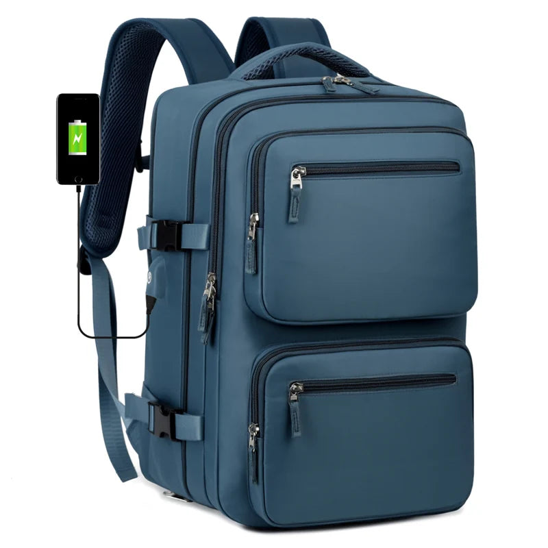 Large Travel Backpack – Waterproof Oxford, USB Charging & Anti-Theft, 15" Laptop, Unisex