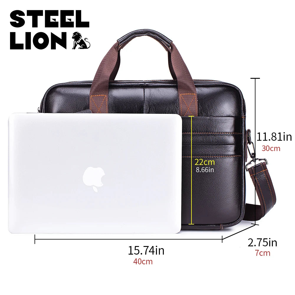 Steel Lion Genuine Leather Briefcase
