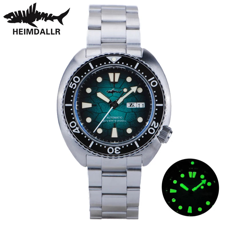 HEIMDALLR Turtle King Automatic Dive Watch – NH36, Sapphire Crystal, 200m Water Resistant