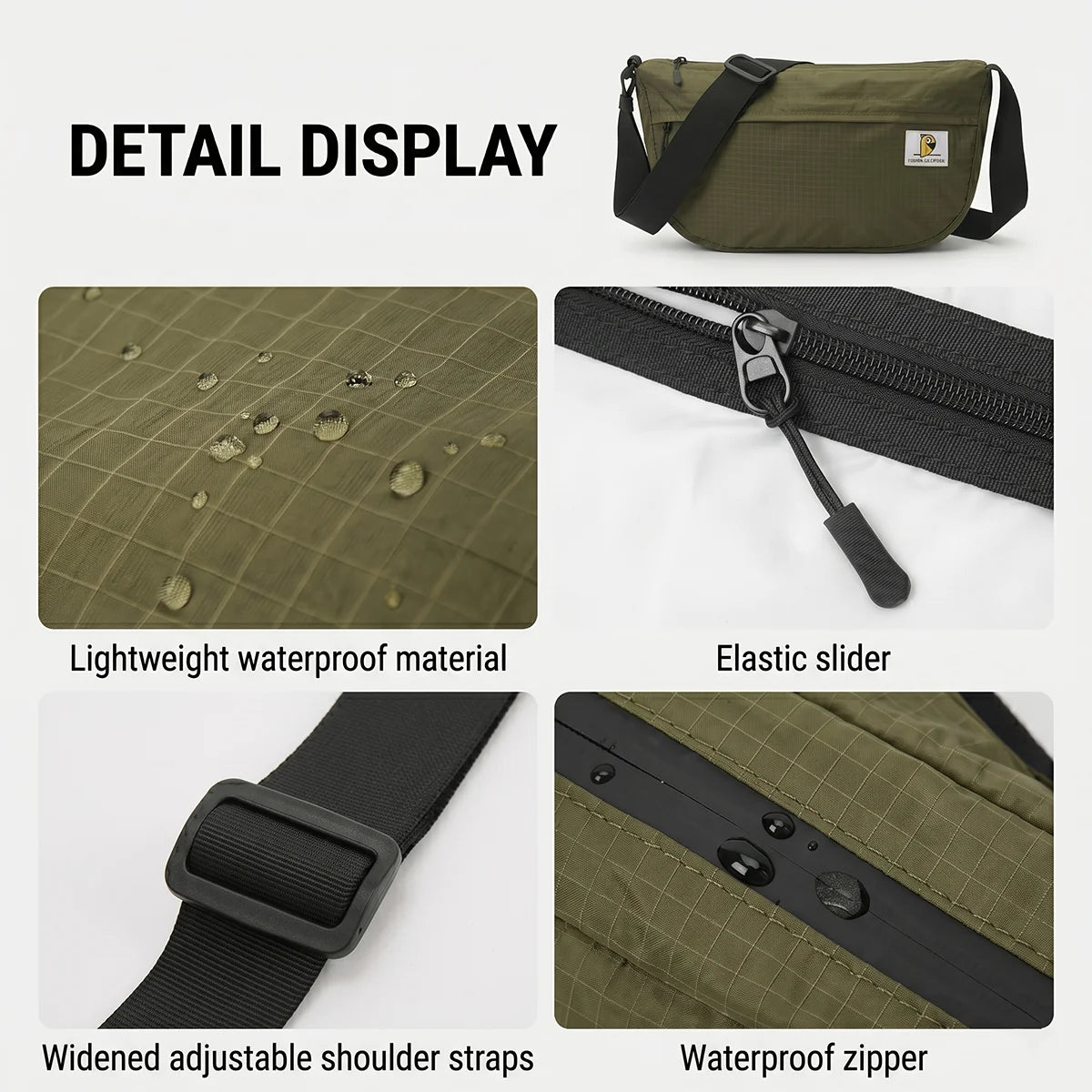 Ripstop Nylon Crossbody Sling Bag – Lightweight Foldable Shoulder & Messenger Bag