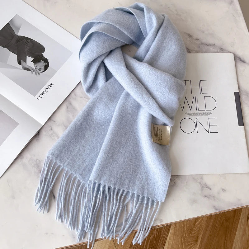 Unisex Wool Narrow Scarf
