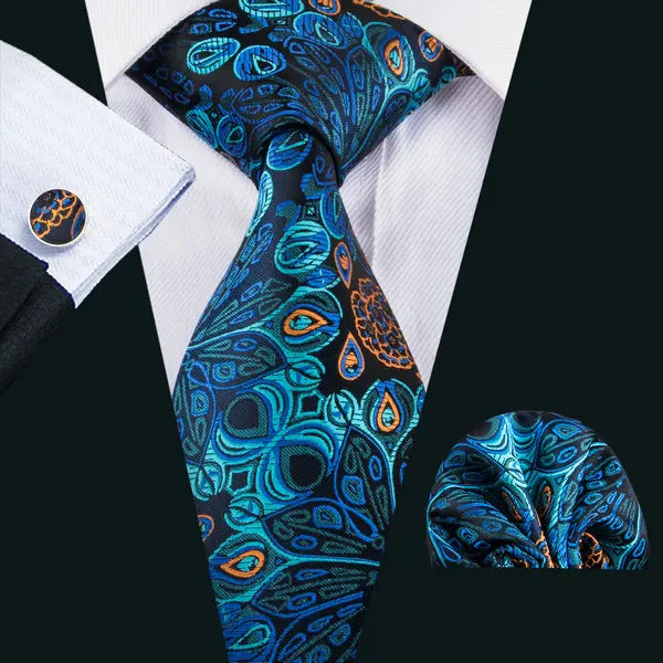 Men's Necktie, Pocket Square & Cufflinks Set – Floral & Novelty Prints