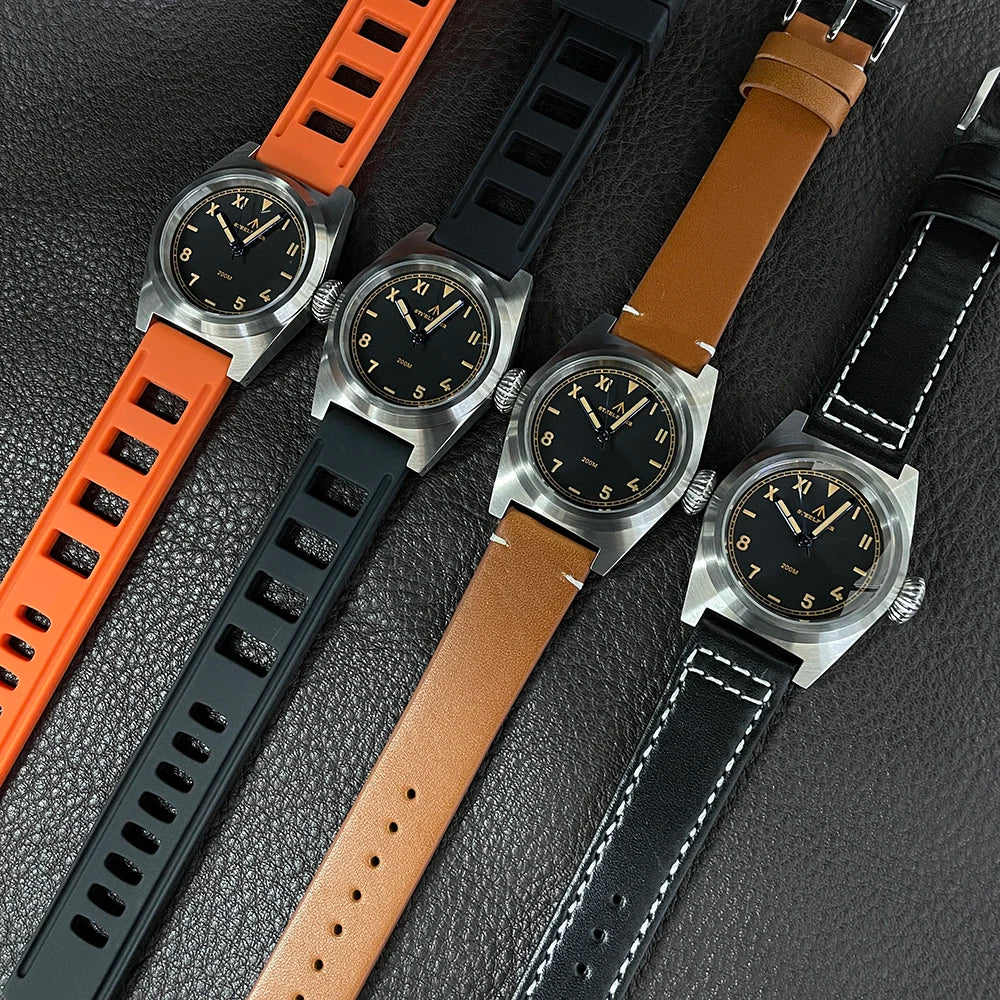 STEELDIVE Men Pilot Watch Military Sport 38mm Quartz Wristwatch 20ATM Waterproof C3 Luminous Sapphire VH31