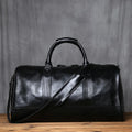 Men's Genuine Leather Travel Duffle Bag – Large Capacity Natural Cowhide, 16" Laptop, Weekend Bag