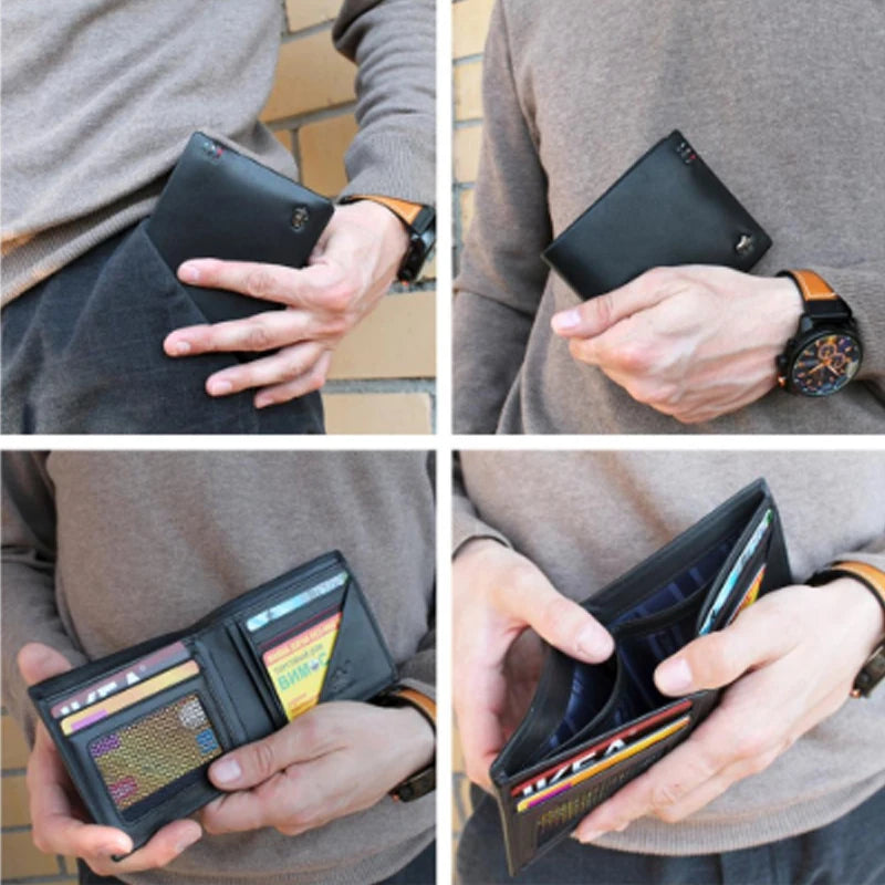 BISON DENIM Genuine Leather Bifold Wallet