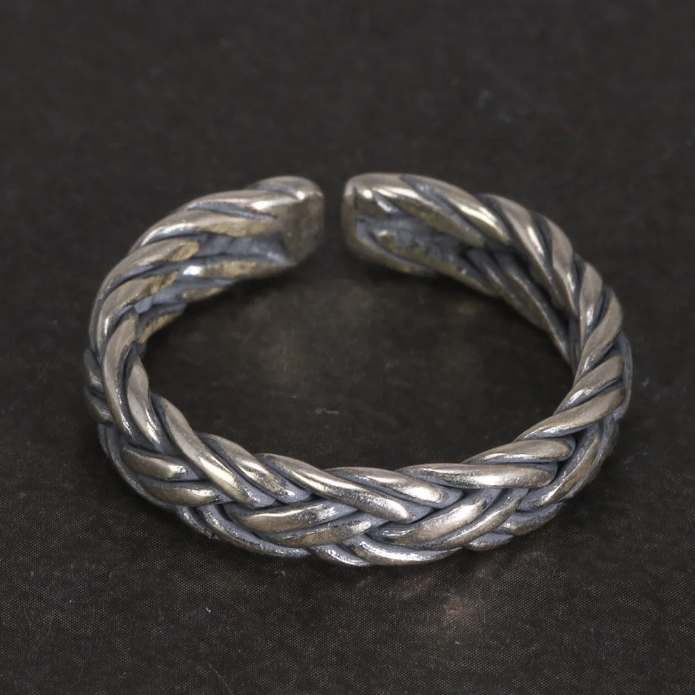 S925 Sterling Silver Braided Ring — Viking Band