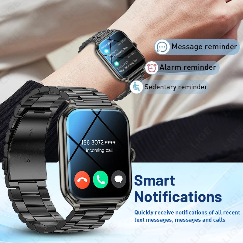 LIGE KT89 Smartwatch | 1.93" AMOLED, IP68, Bluetooth Calling & 100+ Sport Modes