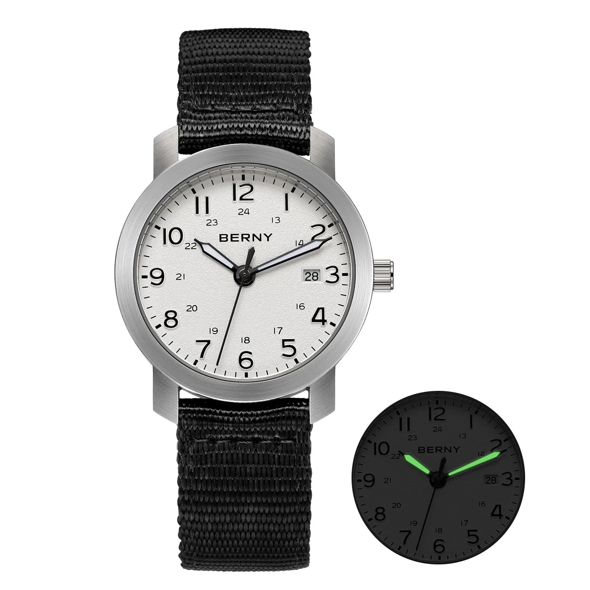 BERNY 2498M Men's Quartz Watch | Miyota GM12 | 35.5mm | Nylon Strap