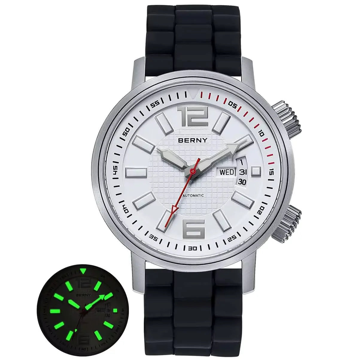 BERNY AM7081M Automatic Dive Watch – Miyota 8205, Sapphire Crystal & Caseback, 200m Water Resistant