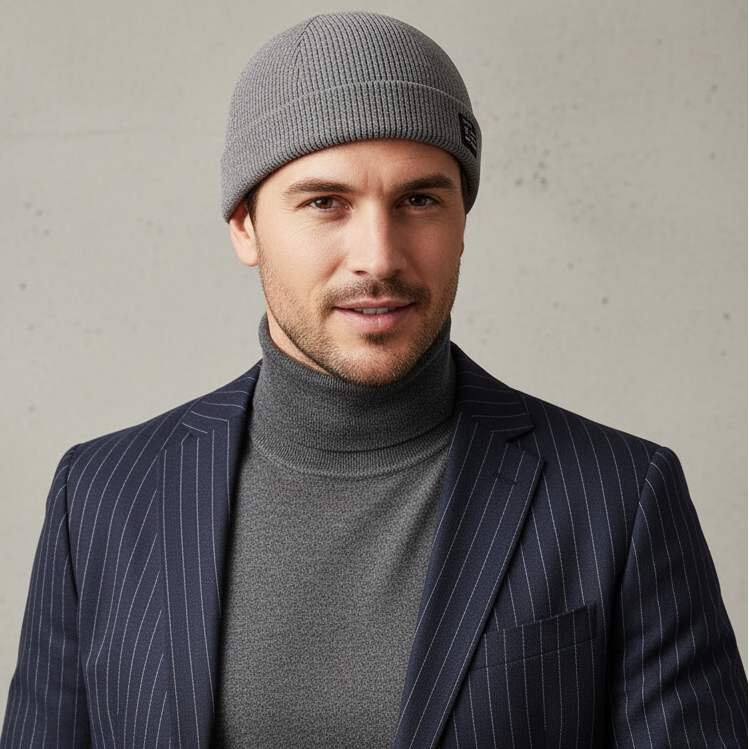 Men's Corduroy Brimless Cap | Striped Velvet Skull Cap