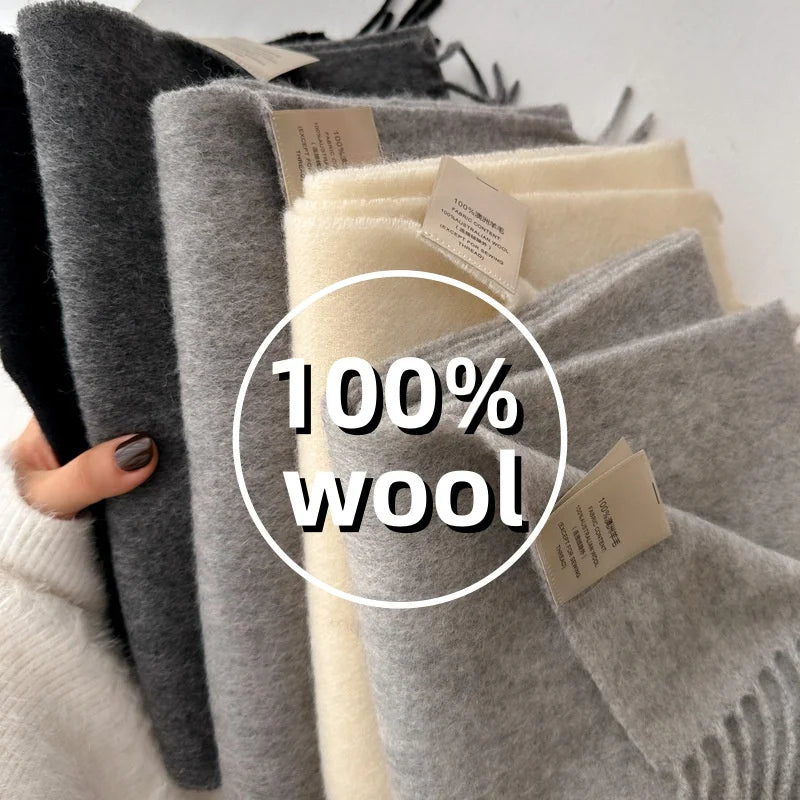 Unisex Wool Narrow Scarf