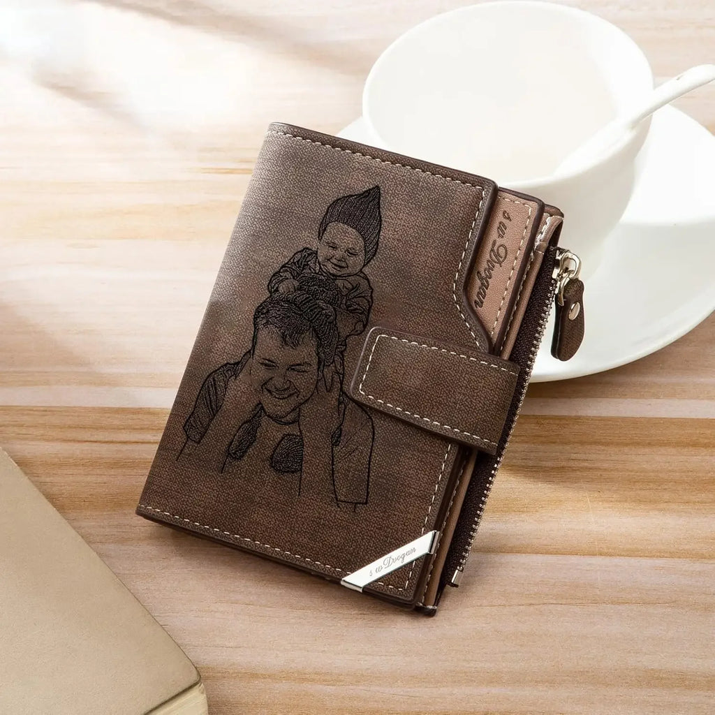 Personalised Photo Engraved Wallet for Men | Custom Gift