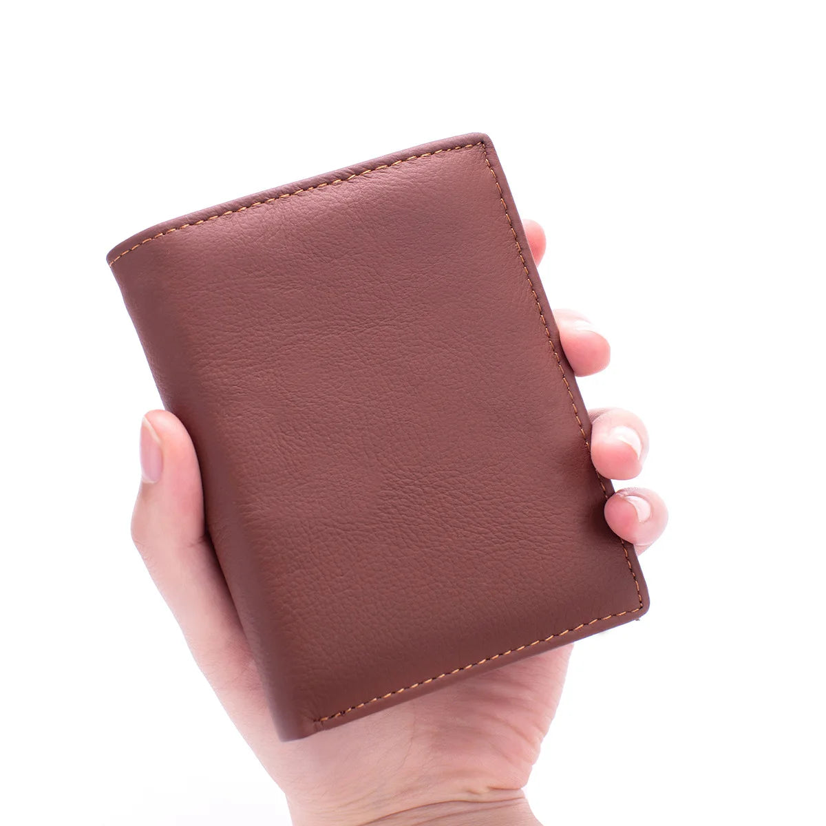 Men's Genuine Leather Zipper Wallet | RFID Blocking | Vertical Bifold