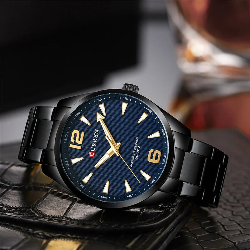 Curren 8434 Men's Business Quartz Watch | Stainless Steel | Luminous Hands