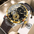POEDAGAR High Quality Luxury Men Watch Fashion Hollow Tourbillon Man Clock Automatic Mechanical Leather Men's Watches Male Reloj