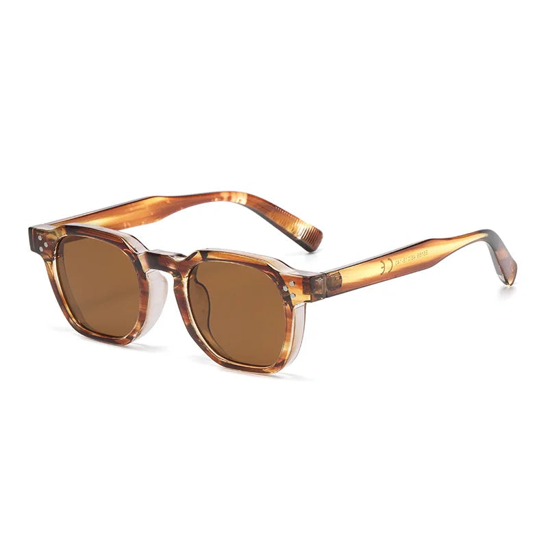 SO&EI New Square Sunglasses Women Retro Rivets Men Trending Sun Glasses UV400