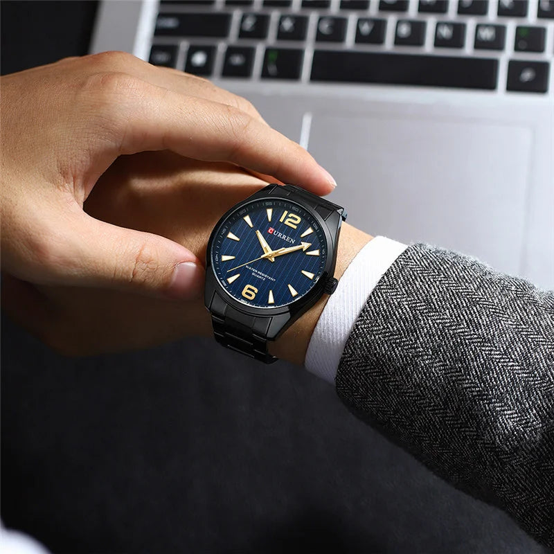 Curren 8434 Men's Business Quartz Watch | Stainless Steel | Luminous Hands