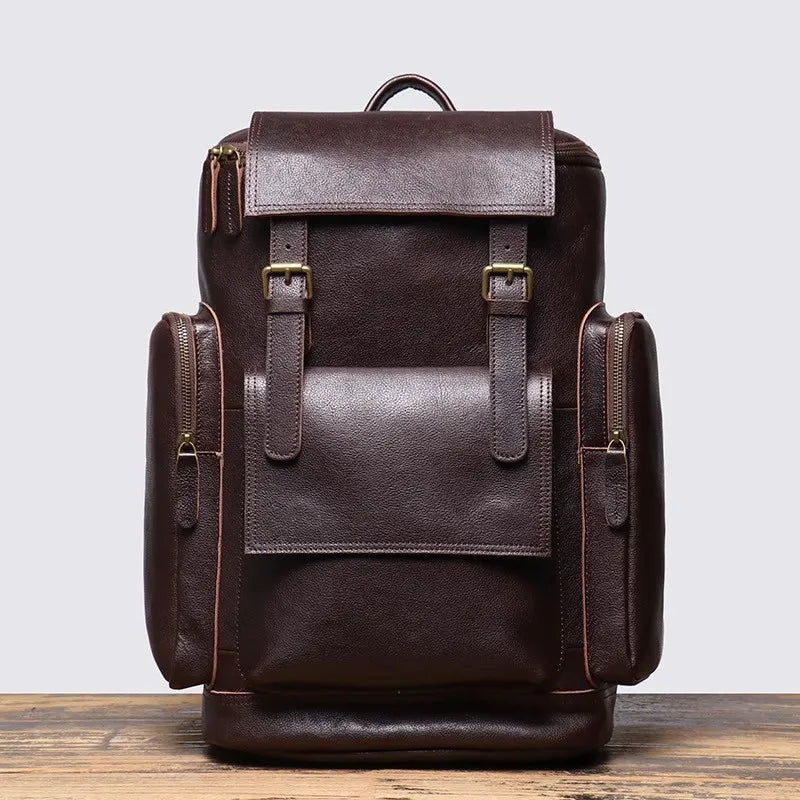Little Black Cow Handmade Cowhide Leather Backpack – Vintage Travel & Laptop Bag