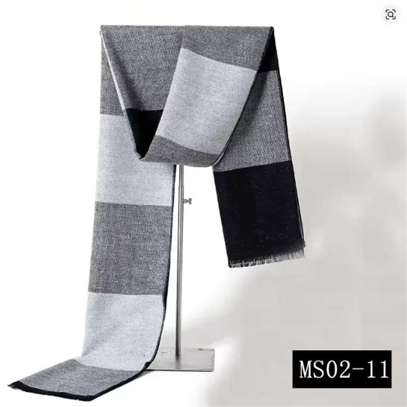 Men's Plaid Winter Scarf – Cashmere-Blend, 180cm, 14 Colourways