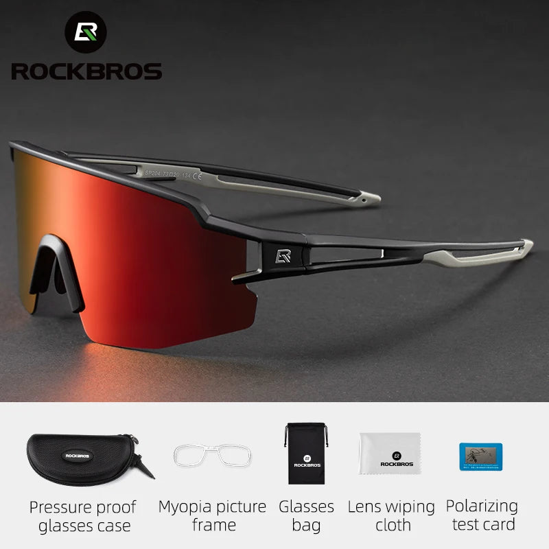 ROCKBROS Bicycle Glasses with Myopia Frame Polarized Len Bike Eyewear Goggles UV400 Outdoor Sports MTB Road Cycling Sunglasses
