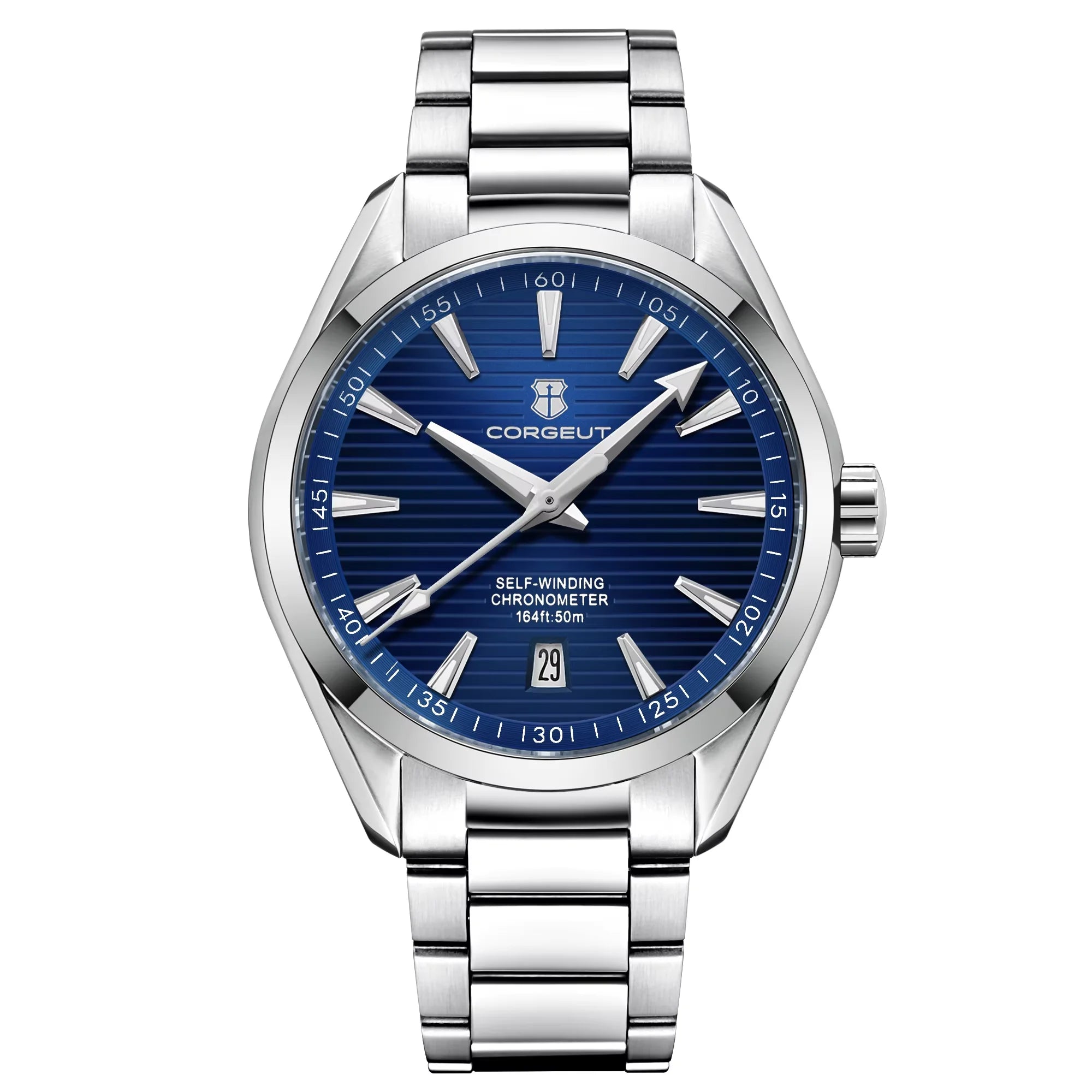 CORGEUT 41mm Automatic Watch – Seiko NH35, Sapphire Crystal, Exhibition Caseback, 50m Water Resistant