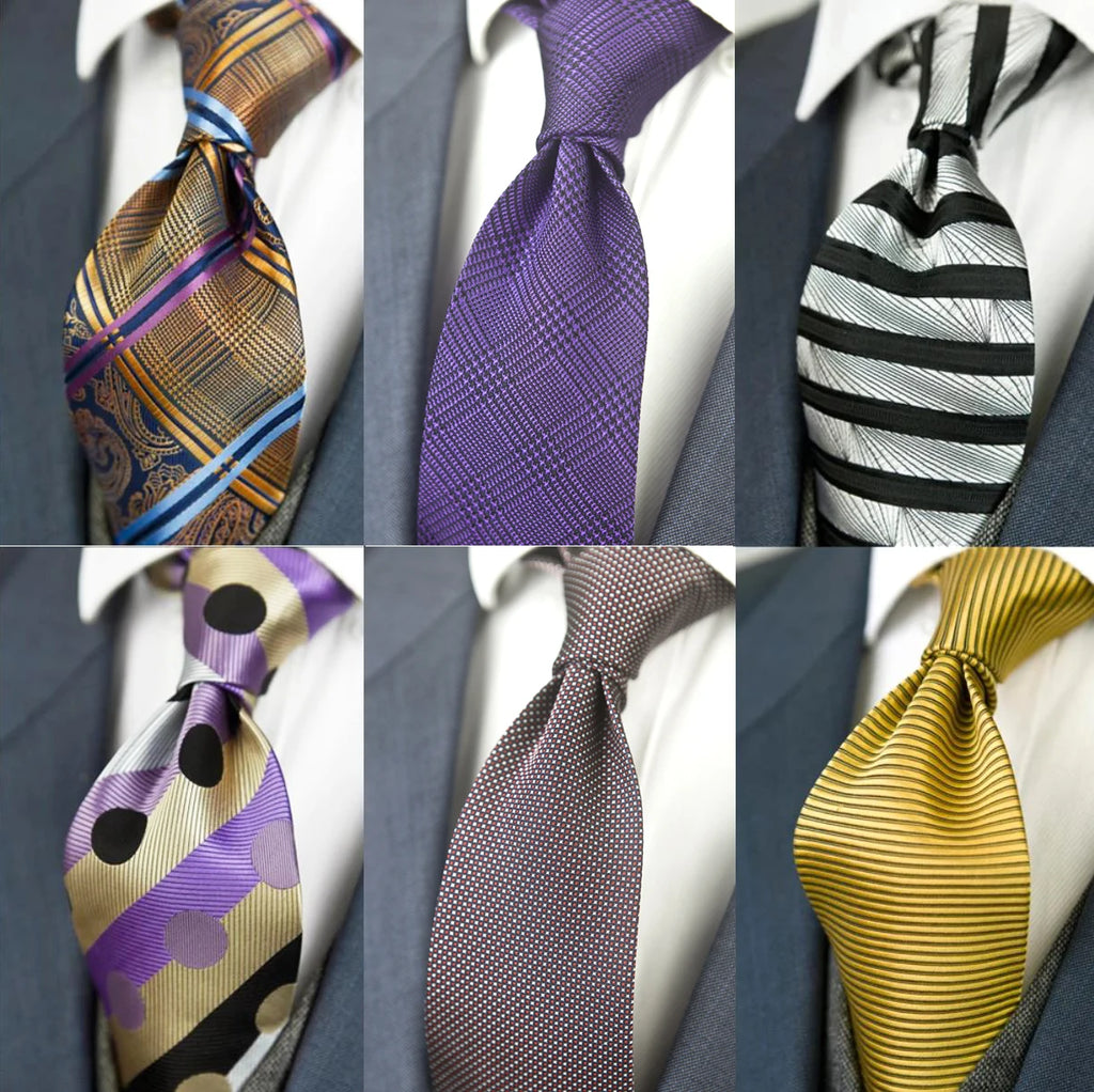 Men's 100% Silk Jacquard Necktie – Geometric, Floral, Checked & Solid