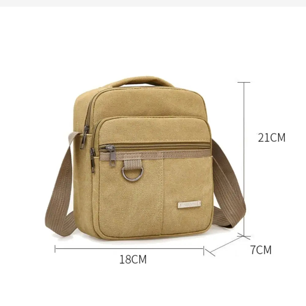 Men's Canvas Bucket Crossbody & Sling Bag – Compact Messenger & Shoulder Bag