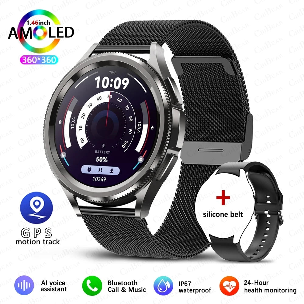 Jooeniok Watch 6 Pro Smartwatch | 1.46" AMOLED, Bluetooth Calling & GPS Sports Tracker