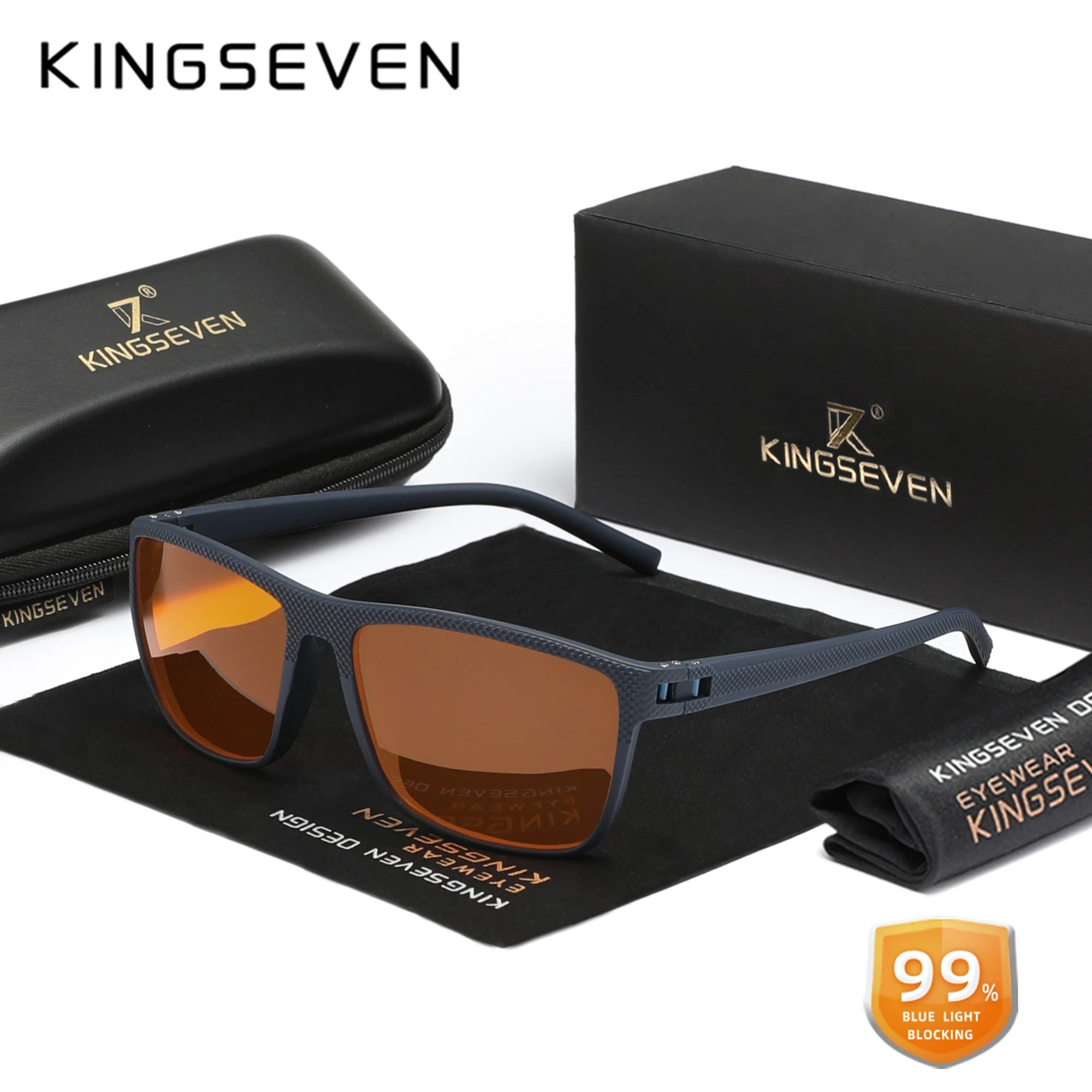 KINGSEVEN New Anti-Blue Ray Glasses Transparent Lens Eyeglasses Men Women Computer Blue Light Blocking Optical Reading Eyewear
