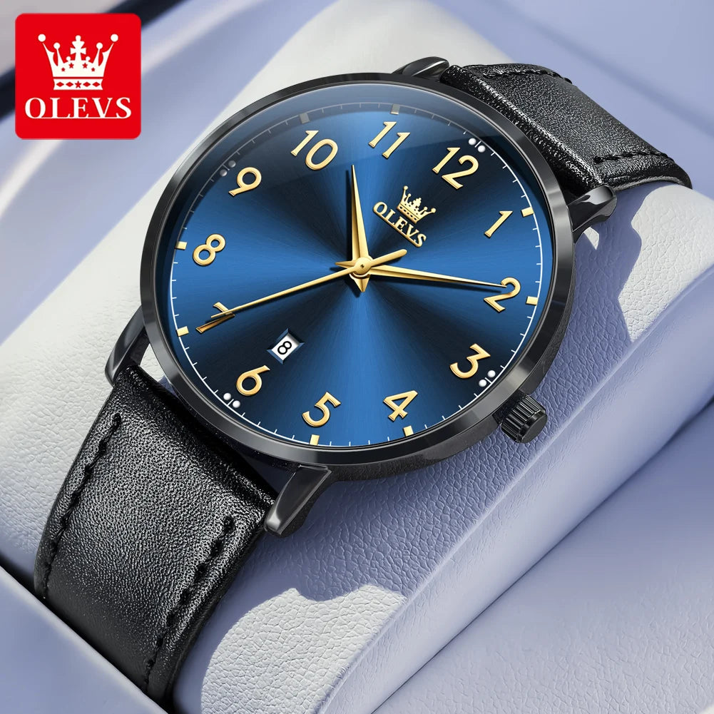 Top Brand OLEVS New 5653 Man Watch Minimalist Fashion Quartz Watch for Men Digital Dial Auto Date Waterproof Men's Wristwatches